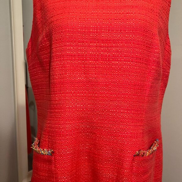 NWT Talbots Textured Fringe Neck Shift Dress, Size 16 - Picture 5 of 16